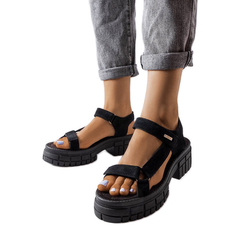 Sandália preta no poste Big Star LL276035 preto