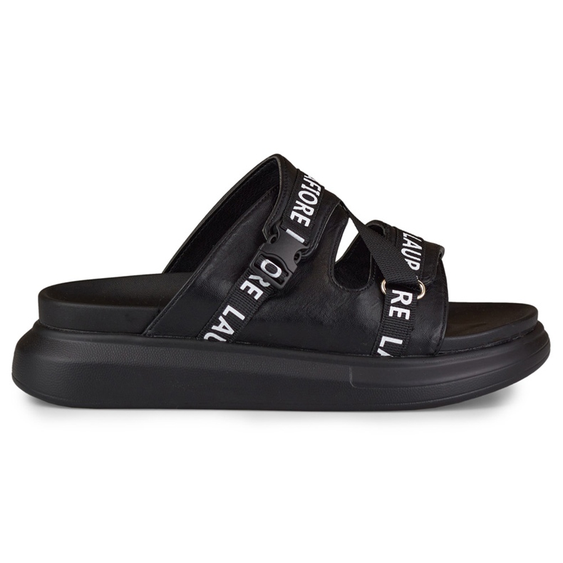 Chinelos pretos estilosos da La.Fi