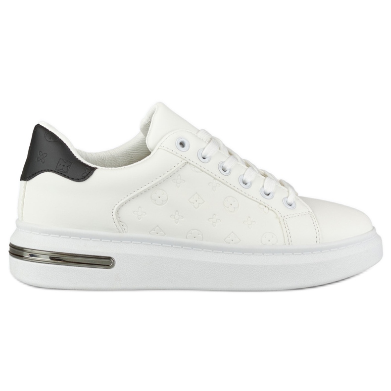 Sapatos desportivos com costas decorativas branco Sapatos desportivos com costas decorativas branco