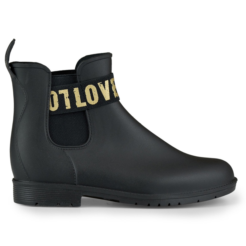 Botas de chuva de mulher Love Gold em preto mate