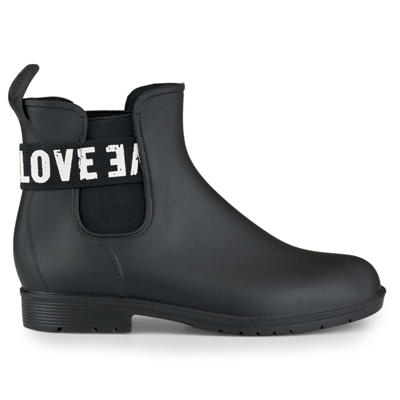 Botas de chuva de mulher Love White em preto mate