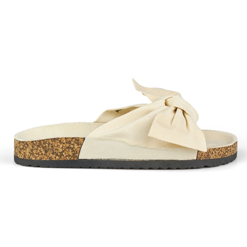 Chinelos bege clássicos com laço