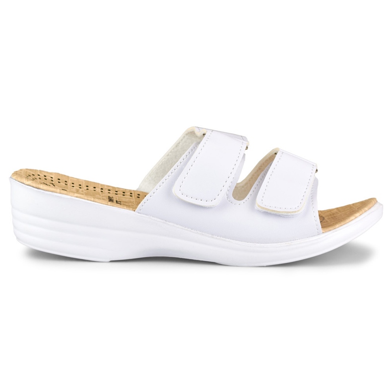 Chinelos de mulher confortáveis ​​com velcro branco
