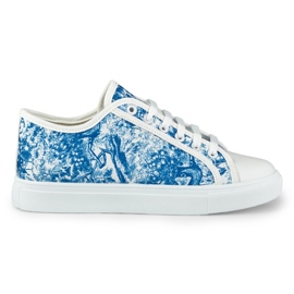 Tênis branco e azul feminino