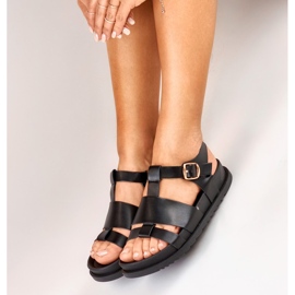 Sandálias rasas clássicas de mulher preta preto