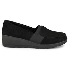 Calçado feminino confortável com elástico preto