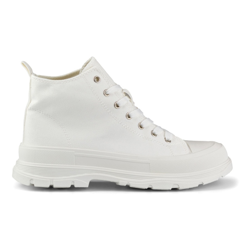 Tênis branco acima do tornozelo