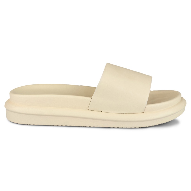 Chinelos de mulher bege clássicos confortáveis