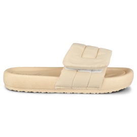 Chinelos de mulher bege ajustáveis com velcro Chinelos de mulher bege ajustáveis com velcro