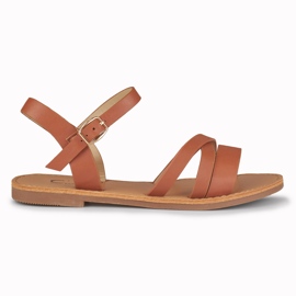 Sandálias rasas de mulher violeta violeta castanho