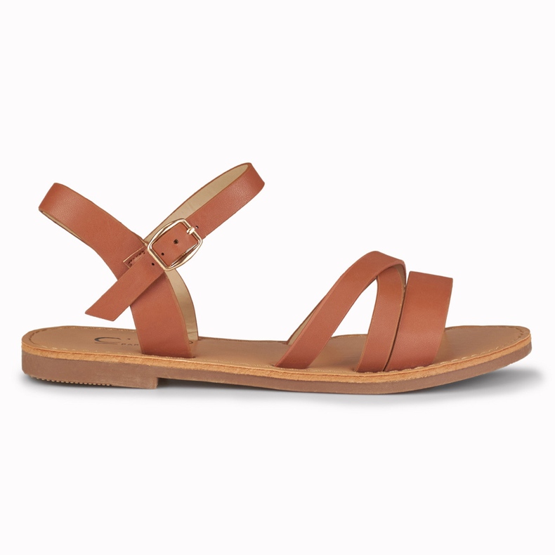 Sandálias rasas de mulher violeta violeta castanho