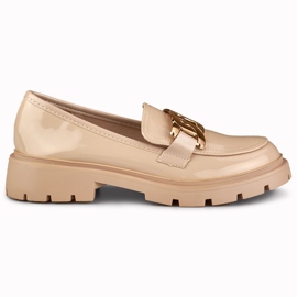 Brogues bege com decoração dourada Brogues bege com decoração dourada