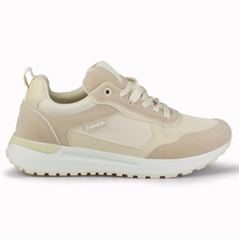 Sapatos desportivos de mulher bege com sola leve