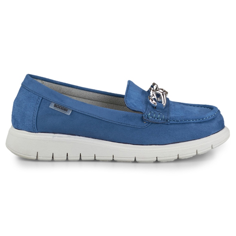 Mocassins de mulher azul marinho com plataforma baixa