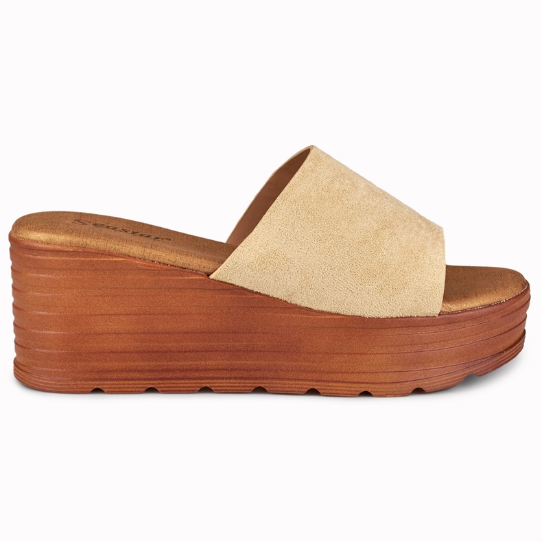 Sandália de cunha bege Versis