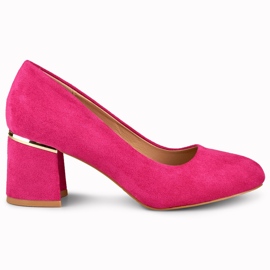Sapatos fúcsia com bico redondo rosa