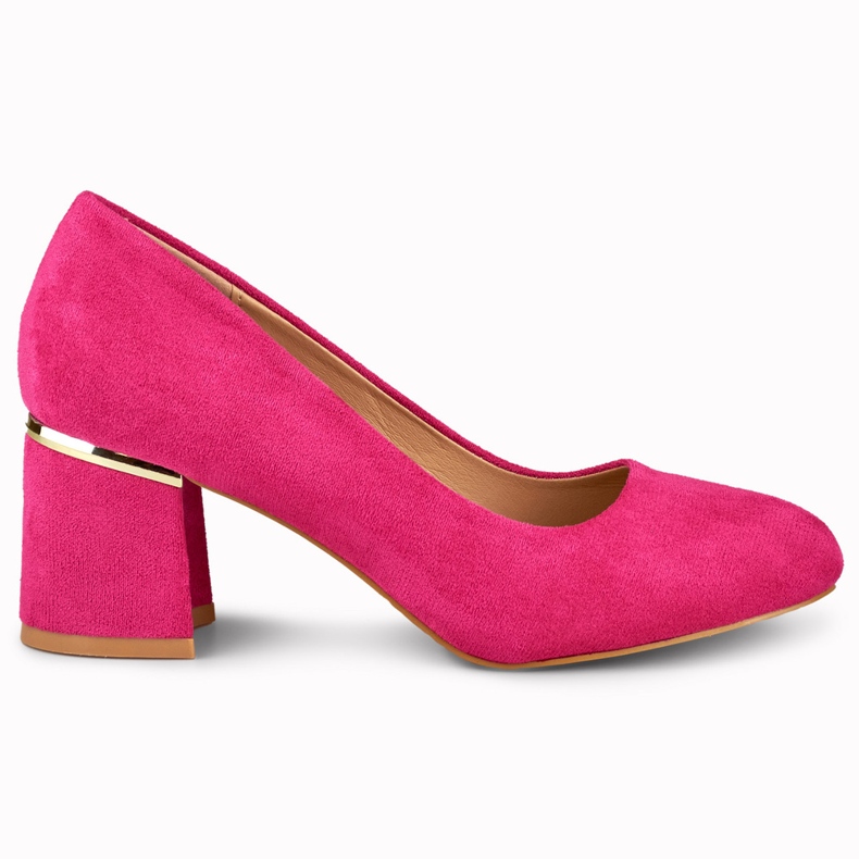 Sapatos fúcsia com bico redondo rosa