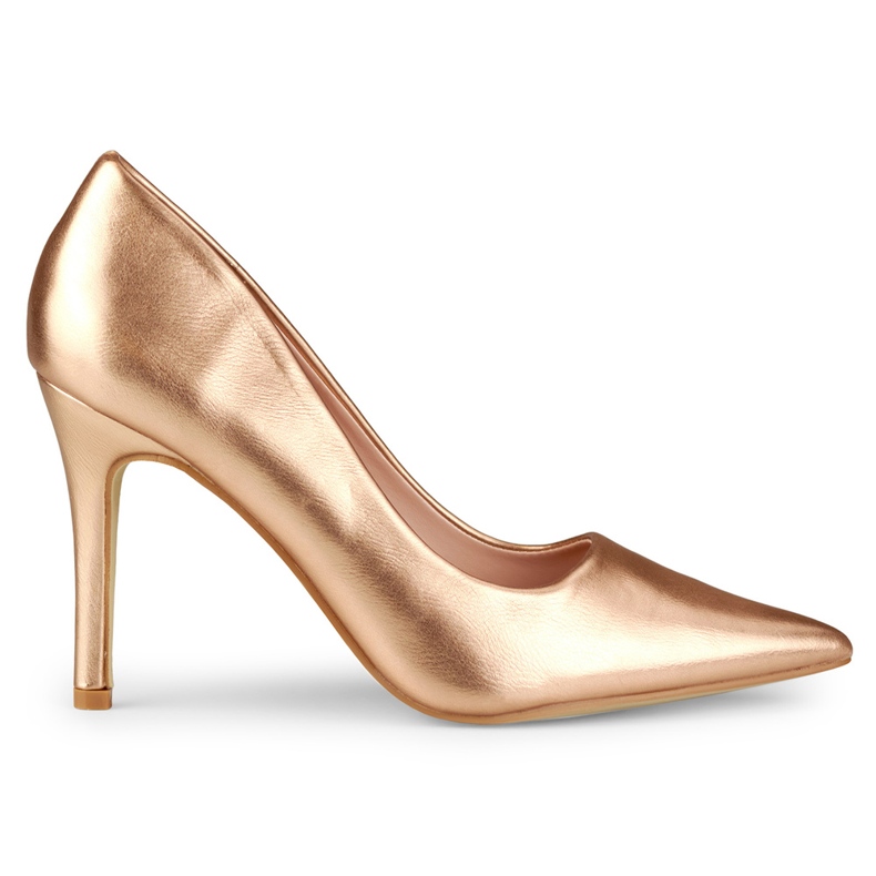 Alfinetes clássicos dourados feitos de couro ecológico