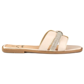 Sliders de senhora bege com lantejoulas