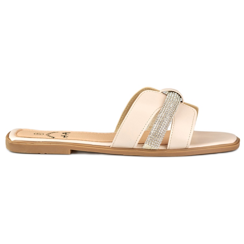 Sliders de senhora bege com lantejoulas