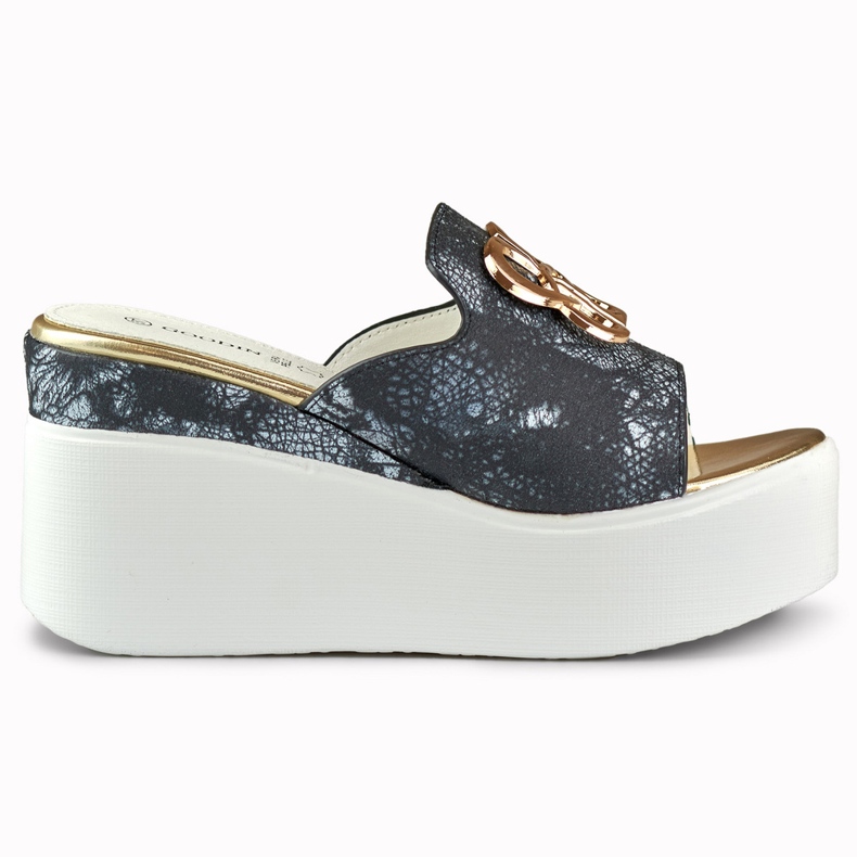 Sandálias de cunha pretas de mulher Preto