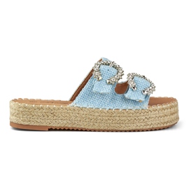 Alpargatas de mulher com fivelas decorativas azul