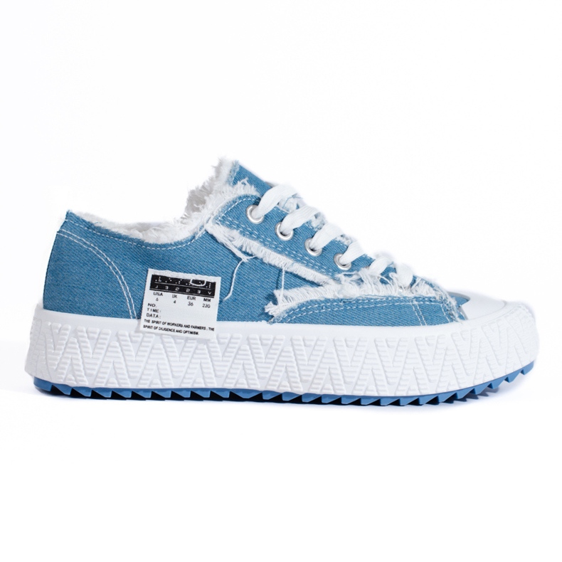 Tênis feminino na plataforma Denim Shelovet azul