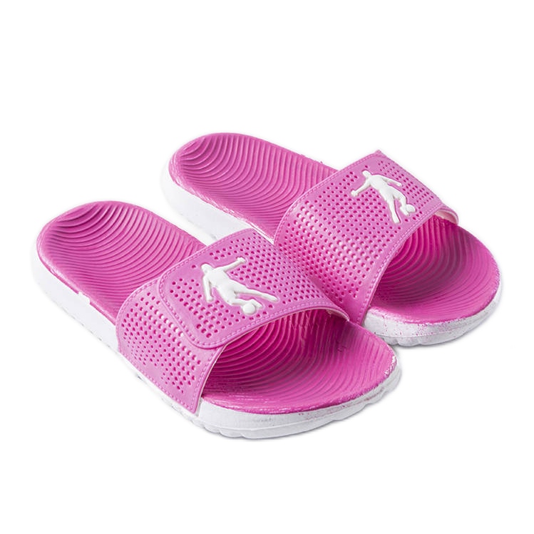 Chinelos de borracha branco e rosa de Atenas