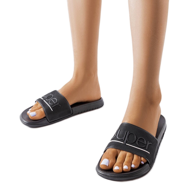 Slides de borracha pretos da Azelio