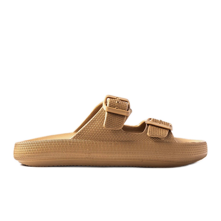 Sliders de borracha marrom com fivelas de Padova castanho