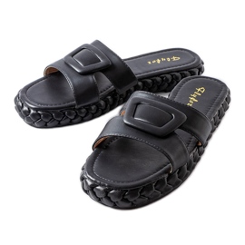 Sandália plataforma preta Francesco. preto