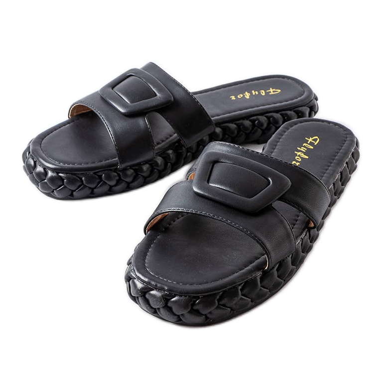 Sandália plataforma preta Francesco. preto