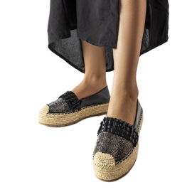 Alpargatas pretas com strass Lauro preto