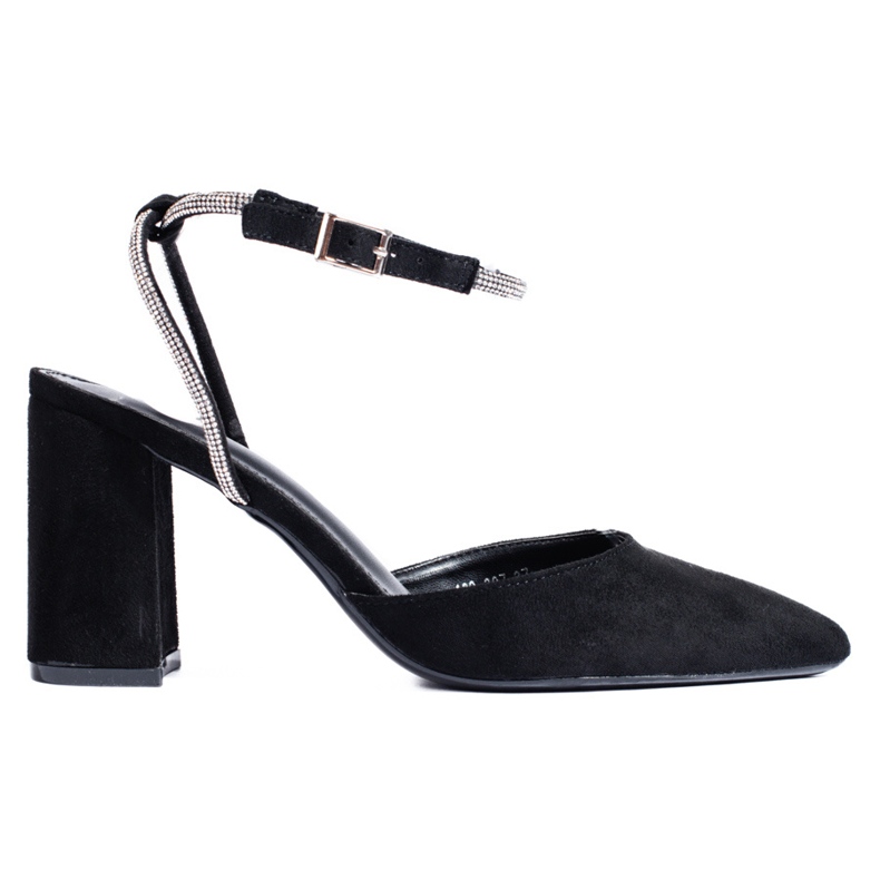 Sapato de salto de camurça preto, Shelovet