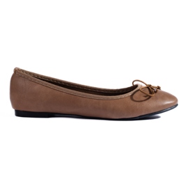 Bailarinas castanhas de mulher com laço Shelovet marrom