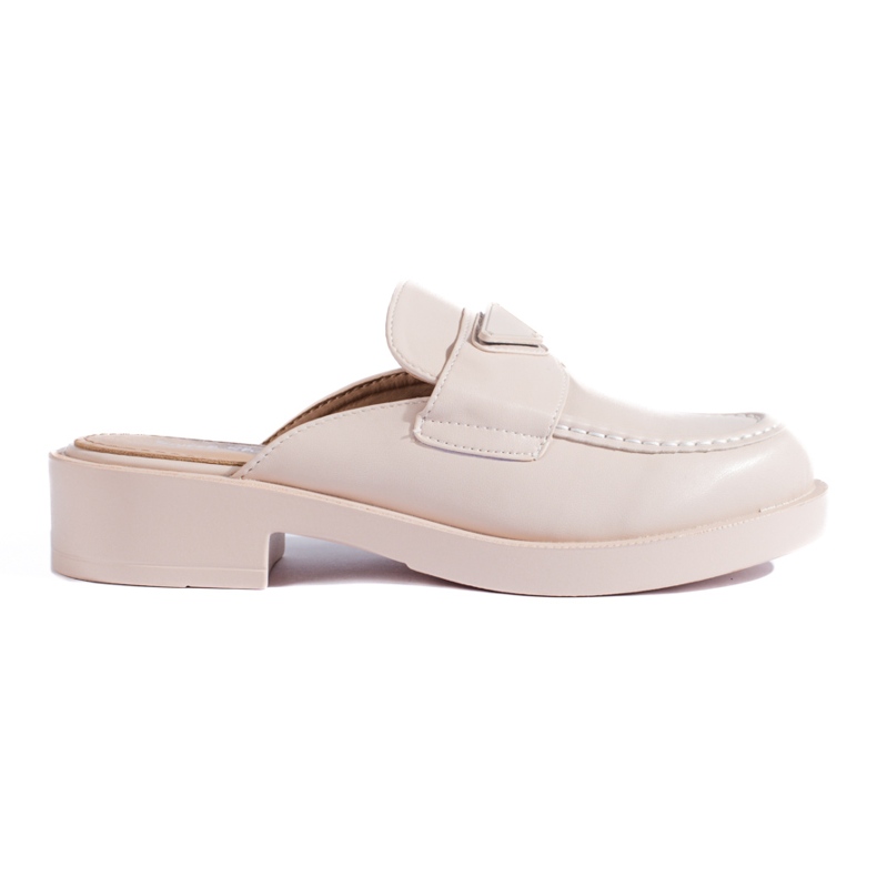 Sliders bege com bico embutido da Shelovet