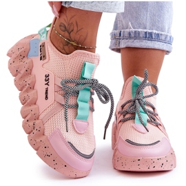 PS1 Tênis sem cadarço da moda rosa claro Evolution