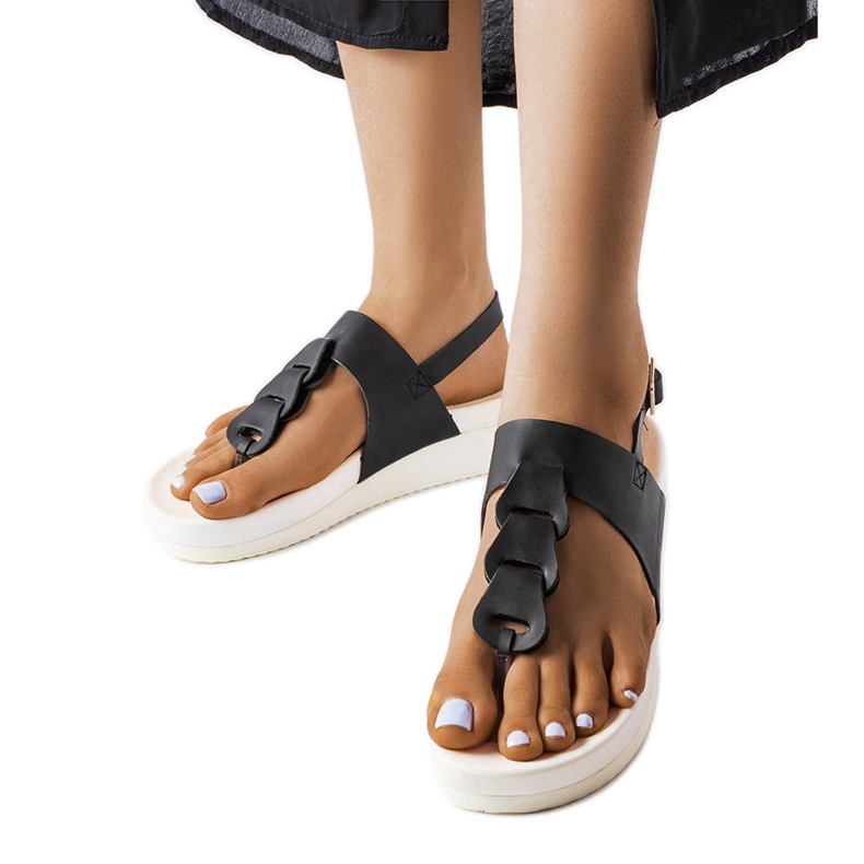 Sandália plataforma preta Castelletto. preto