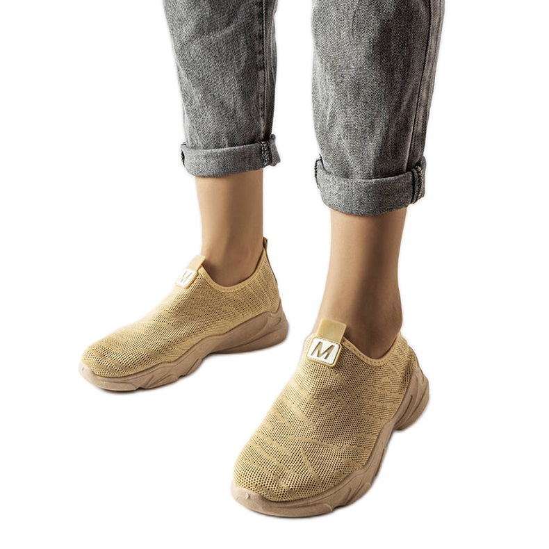 Tênis têxtil bege escuro, Aaron. Tênis têxtil bege escuro, Aaron.