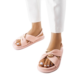 Sandália rasteira rosa Lucchesi