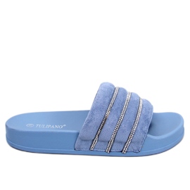 Slides de strass Lynne Blue azul