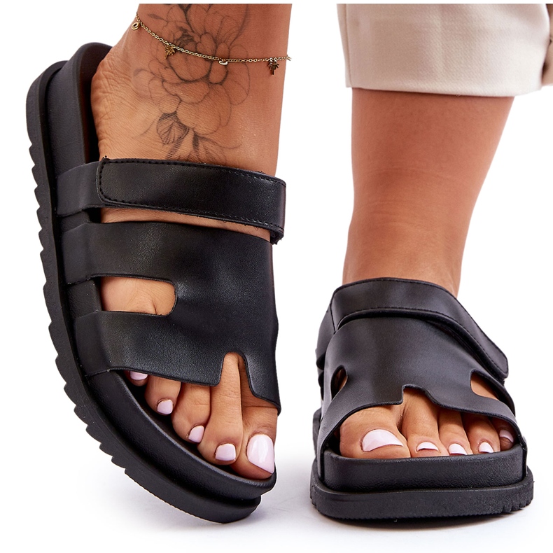 Chinelos clássicos femininos pretos Molie