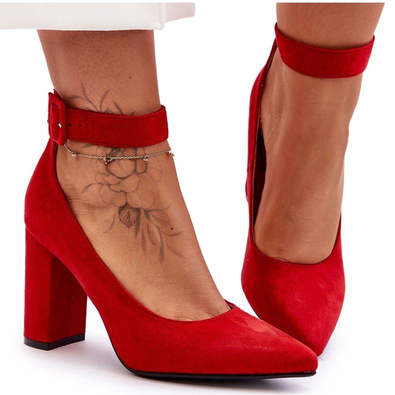Sapatos elegantes de camurça Red Gloria vermelho