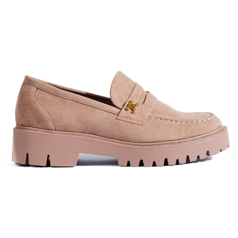 Sapatos clássicos de camurça bege escuro para mulher da Shelovet