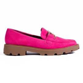 Brogues de camurça com corrente Shelovet fúcsia rosa Brogues de camurça com corrente Shelovet fúcsia rosa