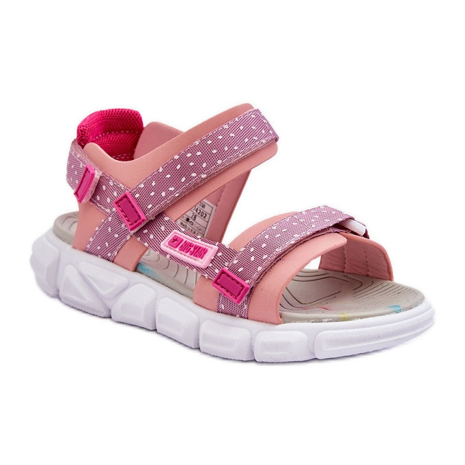 Sandália infantil com velcro Big Star LL374202 rosa