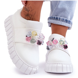 PS1 Sapatos esportivos da moda sem cadarço com decoração branca Desire branco