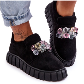 PS1 Sapatos esportivos da moda sem cadarço com decoração preta Desire preto