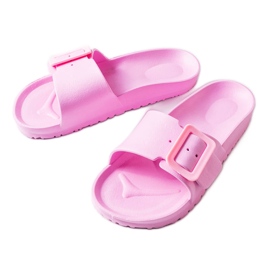Sliders de borracha rosa com fivela da Nelm