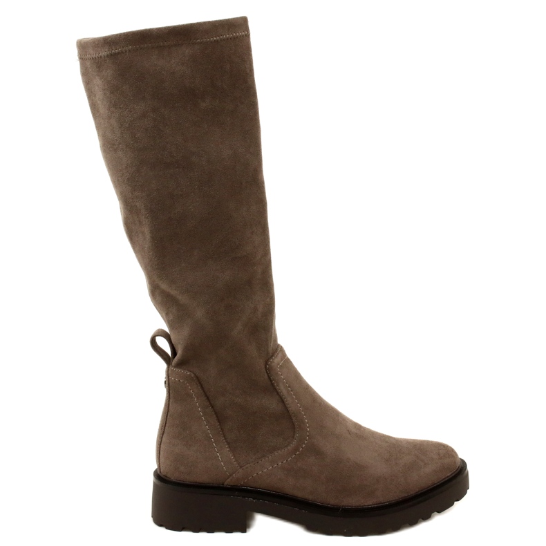 Botas femininas de cano alto Caprice 25606-41 306 Cafe Stretch castanho